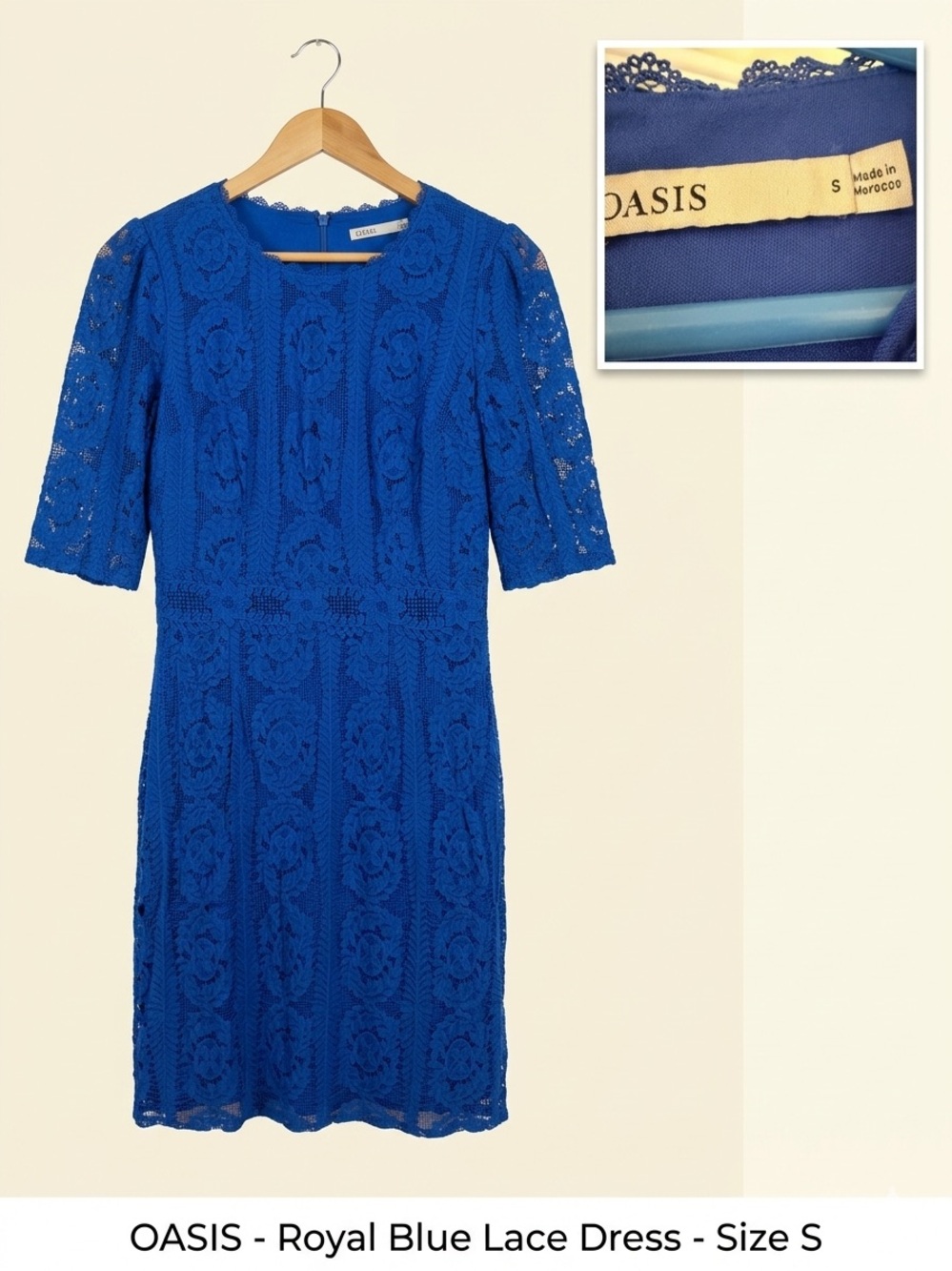 Oasis Royal Blue Lace Midi Dress